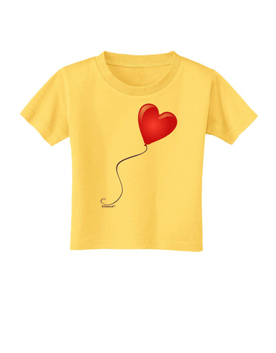 Cute Red Heart Balloon Toddler T-Shirt-Toddler T-Shirt-TooLoud-Yellow-2T-Davson Sales