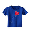 Cute Red Heart Balloon Toddler T-Shirt Dark-Toddler T-Shirt-TooLoud-Royal-Blue-2T-Davson Sales