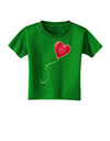 Cute Red Heart Balloon Toddler T-Shirt Dark-Toddler T-Shirt-TooLoud-Clover-Green-2T-Davson Sales