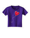 Cute Red Heart Balloon Toddler T-Shirt Dark-Toddler T-Shirt-TooLoud-Purple-2T-Davson Sales