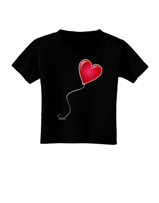 Cute Red Heart Balloon Toddler T-Shirt Dark-Toddler T-Shirt-TooLoud-Black-2T-Davson Sales