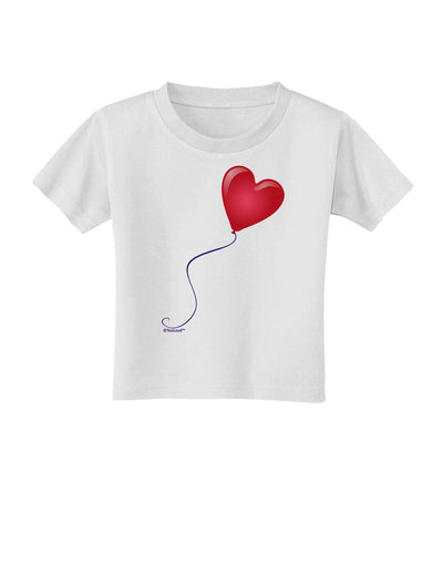 Cute Red Heart Balloon Toddler T-Shirt-Toddler T-Shirt-TooLoud-White-2T-Davson Sales