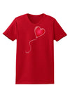 Cute Red Heart Balloon Womens Dark T-Shirt-TooLoud-Red-X-Small-Davson Sales