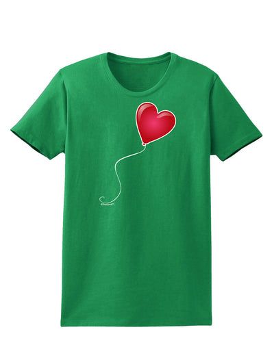 Cute Red Heart Balloon Womens Dark T-Shirt-TooLoud-Kelly-Green-X-Small-Davson Sales