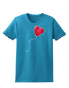 Cute Red Heart Balloon Womens Dark T-Shirt-TooLoud-Turquoise-X-Small-Davson Sales