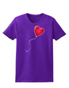 Cute Red Heart Balloon Womens Dark T-Shirt-TooLoud-Purple-X-Small-Davson Sales