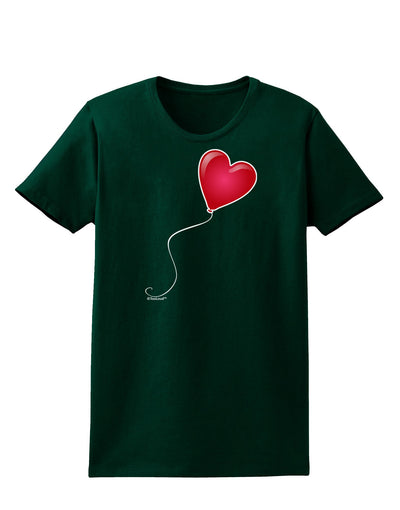 Cute Red Heart Balloon Womens Dark T-Shirt-TooLoud-Forest-Green-Small-Davson Sales