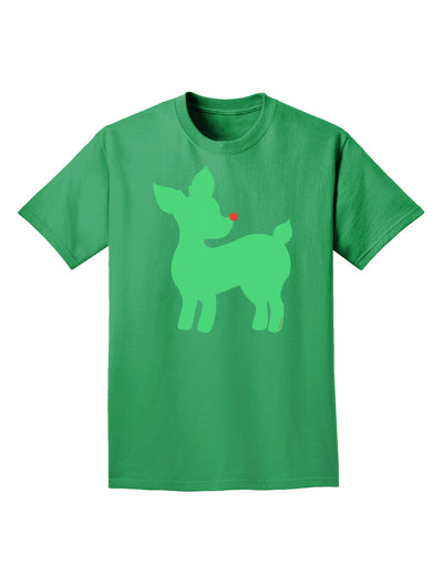 Cute Red and Green Rudolph - Christmas Adult Dark T-Shirt by TooLoud-Mens T-Shirt-TooLoud-Kelly-Green-Small-Davson Sales