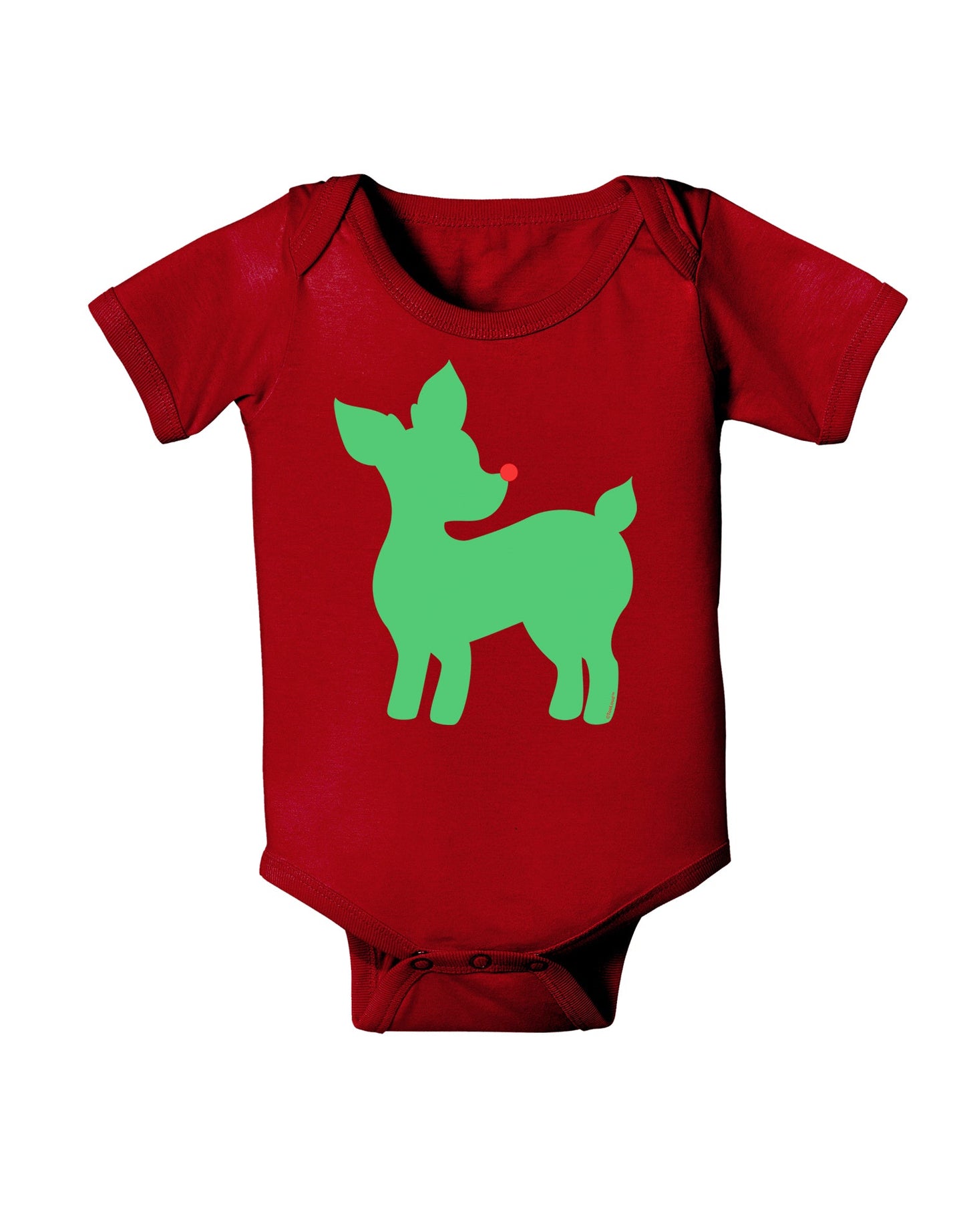 Cute Red and Green Rudolph - Christmas Baby Romper Bodysuit Dark by TooLoud-Baby Romper-TooLoud-Red-06-Months-Davson Sales
