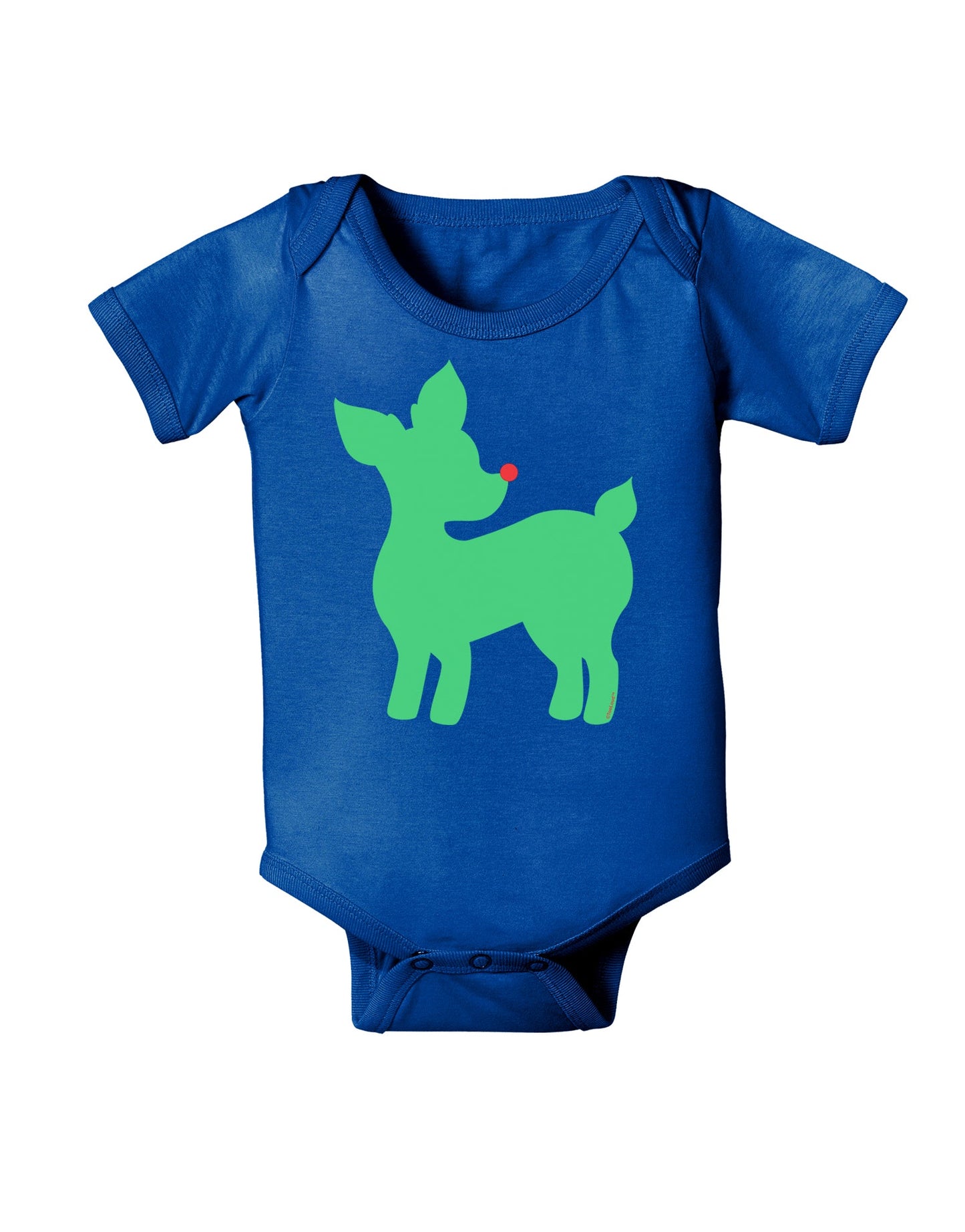Cute Red and Green Rudolph - Christmas Baby Romper Bodysuit Dark by TooLoud-Baby Romper-TooLoud-Royal-Blue-06-Months-Davson Sales