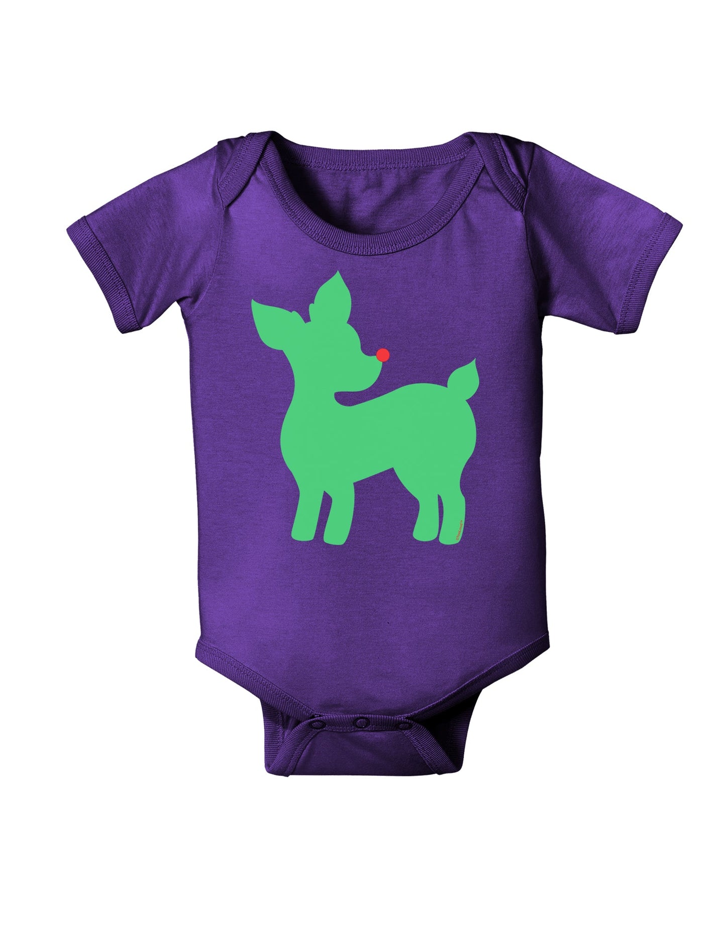 Cute Red and Green Rudolph - Christmas Baby Romper Bodysuit Dark by TooLoud-Baby Romper-TooLoud-Purple-06-Months-Davson Sales