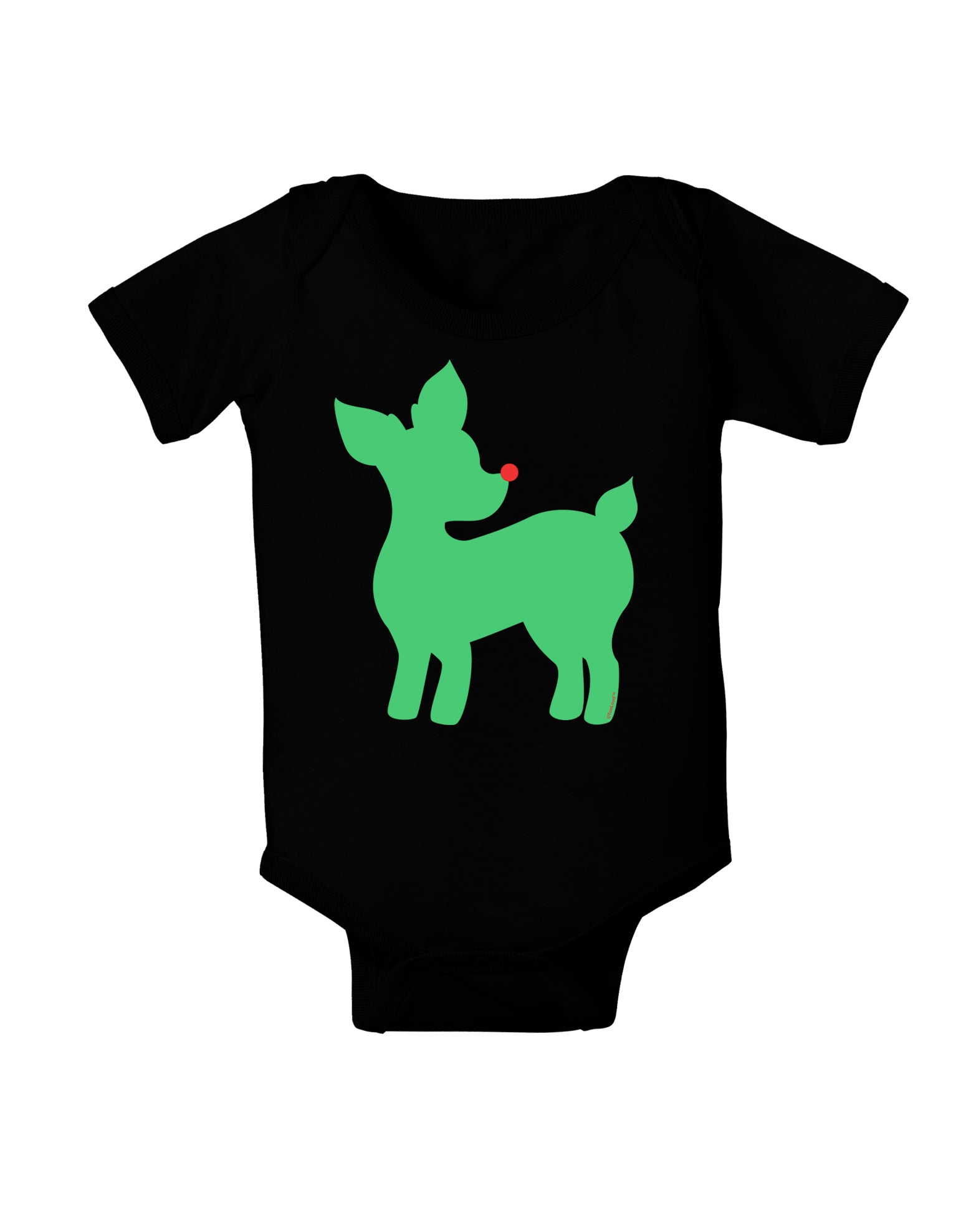 Cute Red and Green Rudolph - Christmas Baby Romper Bodysuit Dark by TooLoud-Baby Romper-TooLoud-Black-06-Months-Davson Sales