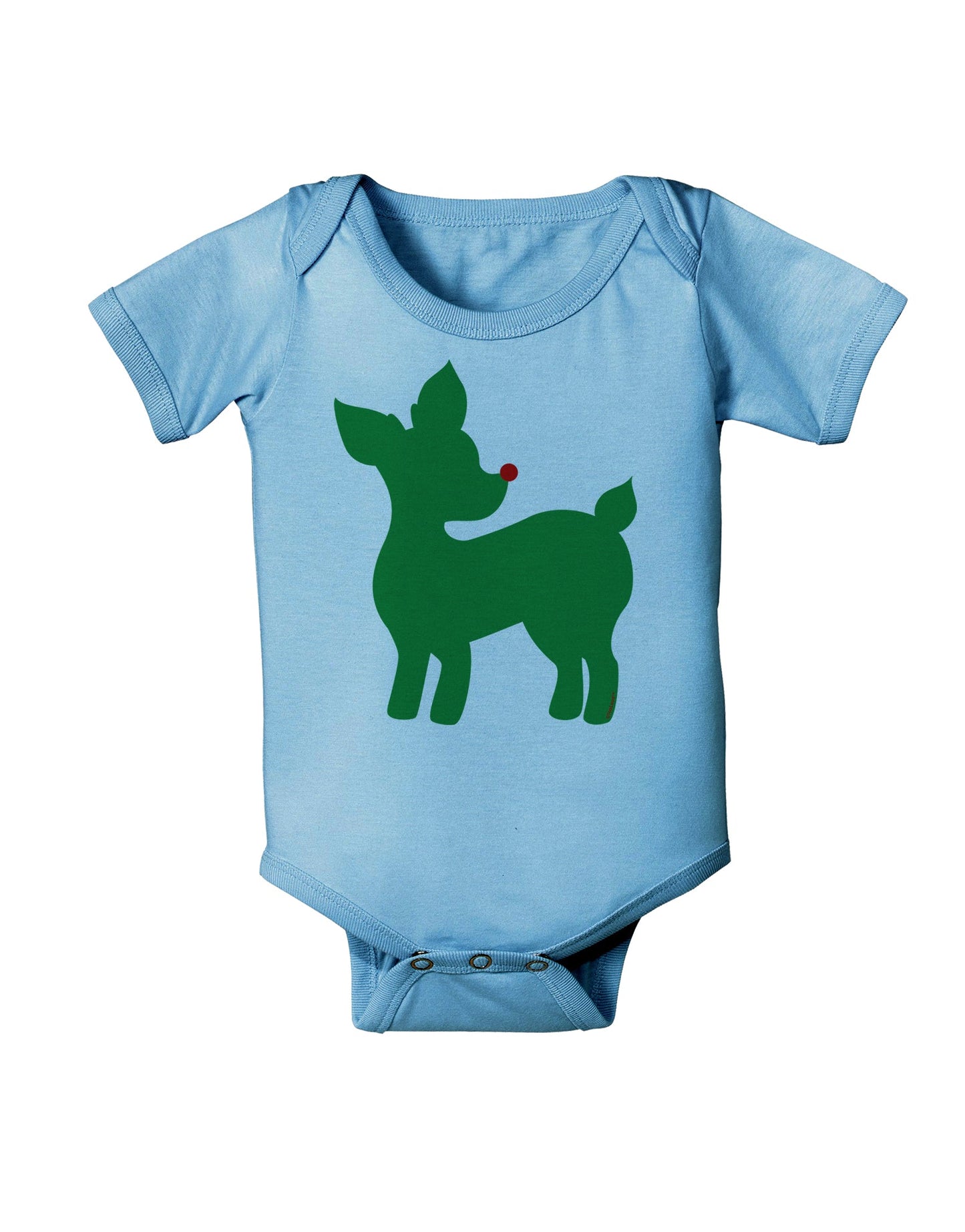 Cute Red and Green Rudolph - Christmas Baby Romper Bodysuit by TooLoud-Baby Romper-TooLoud-Light-Blue-06-Months-Davson Sales
