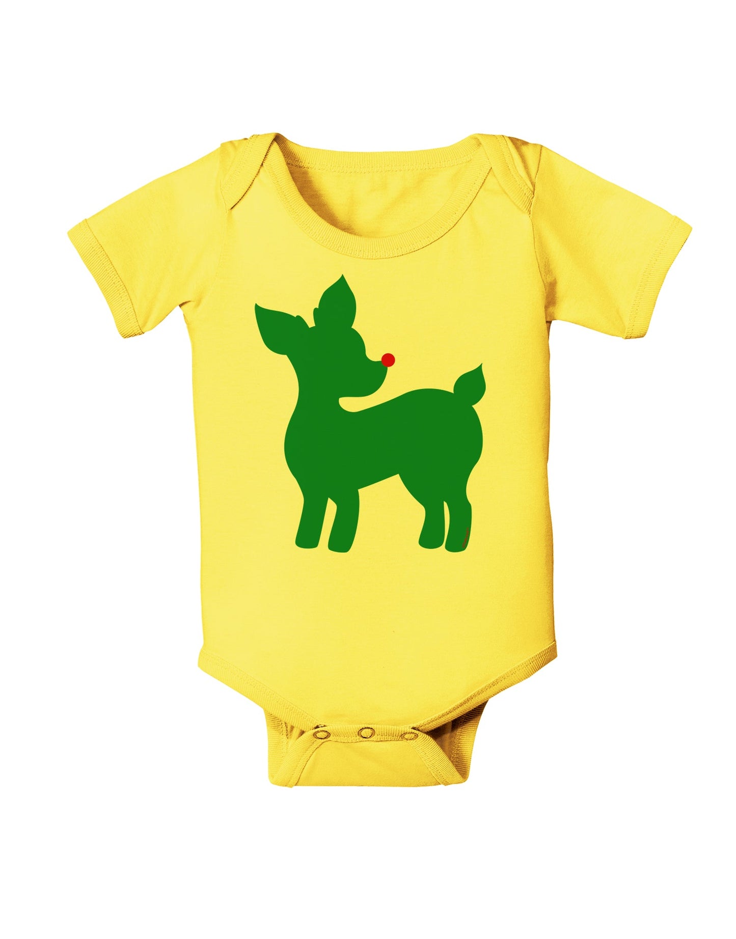 Cute Red and Green Rudolph - Christmas Baby Romper Bodysuit by TooLoud-Baby Romper-TooLoud-Yellow-06-Months-Davson Sales