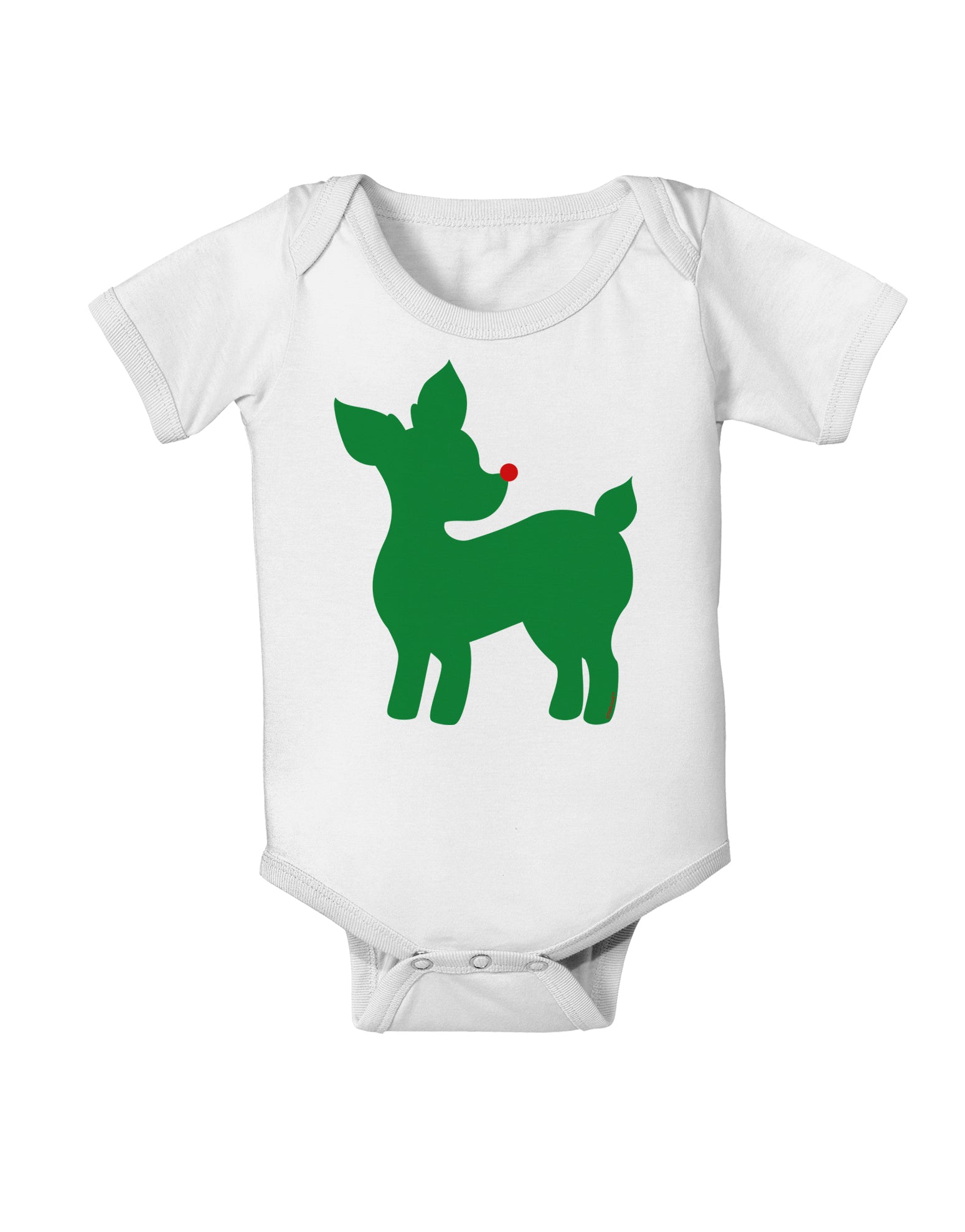 Cute Red and Green Rudolph - Christmas Baby Romper Bodysuit by TooLoud-Baby Romper-TooLoud-White-06-Months-Davson Sales