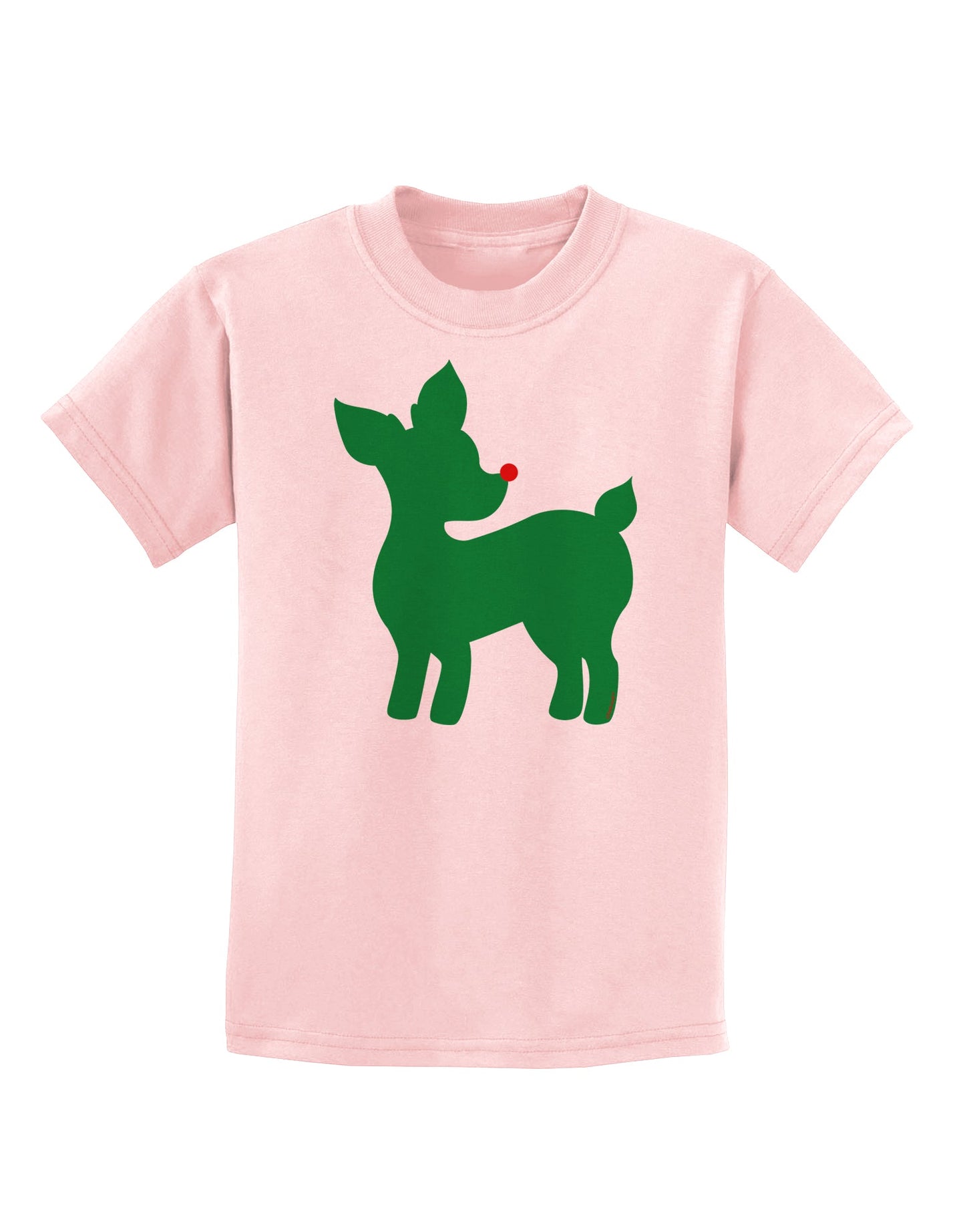Cute Red and Green Rudolph - Christmas Childrens T-Shirt by TooLoud-Childrens T-Shirt-TooLoud-PalePink-X-Small-Davson Sales