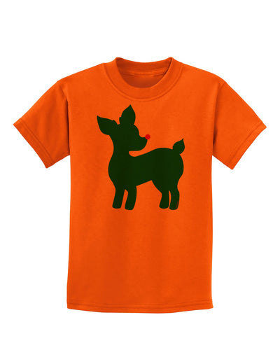 Cute Red and Green Rudolph - Christmas Childrens T-Shirt by TooLoud-Childrens T-Shirt-TooLoud-Orange-X-Small-Davson Sales