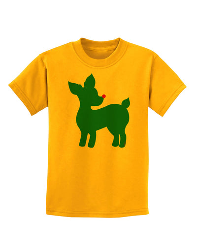 Cute Red and Green Rudolph - Christmas Childrens T-Shirt by TooLoud-Childrens T-Shirt-TooLoud-Gold-X-Small-Davson Sales