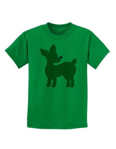 Cute Red and Green Rudolph - Christmas Childrens T-Shirt by TooLoud-Childrens T-Shirt-TooLoud-Kelly-Green-X-Small-Davson Sales