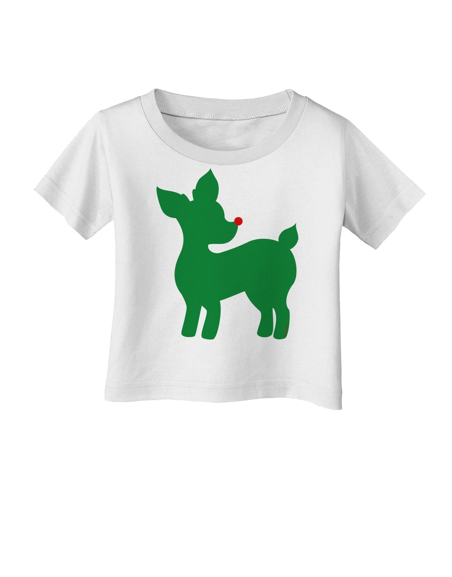 Cute Red and Green Rudolph - Christmas Infant T-Shirt by TooLoud-Infant T-Shirt-TooLoud-White-06-Months-Davson Sales