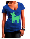 Cute Red and Green Rudolph - Christmas Juniors V-Neck Dark T-Shirt by TooLoud-Womens V-Neck T-Shirts-TooLoud-Royal-Blue-Juniors Fitted Small-Davson Sales