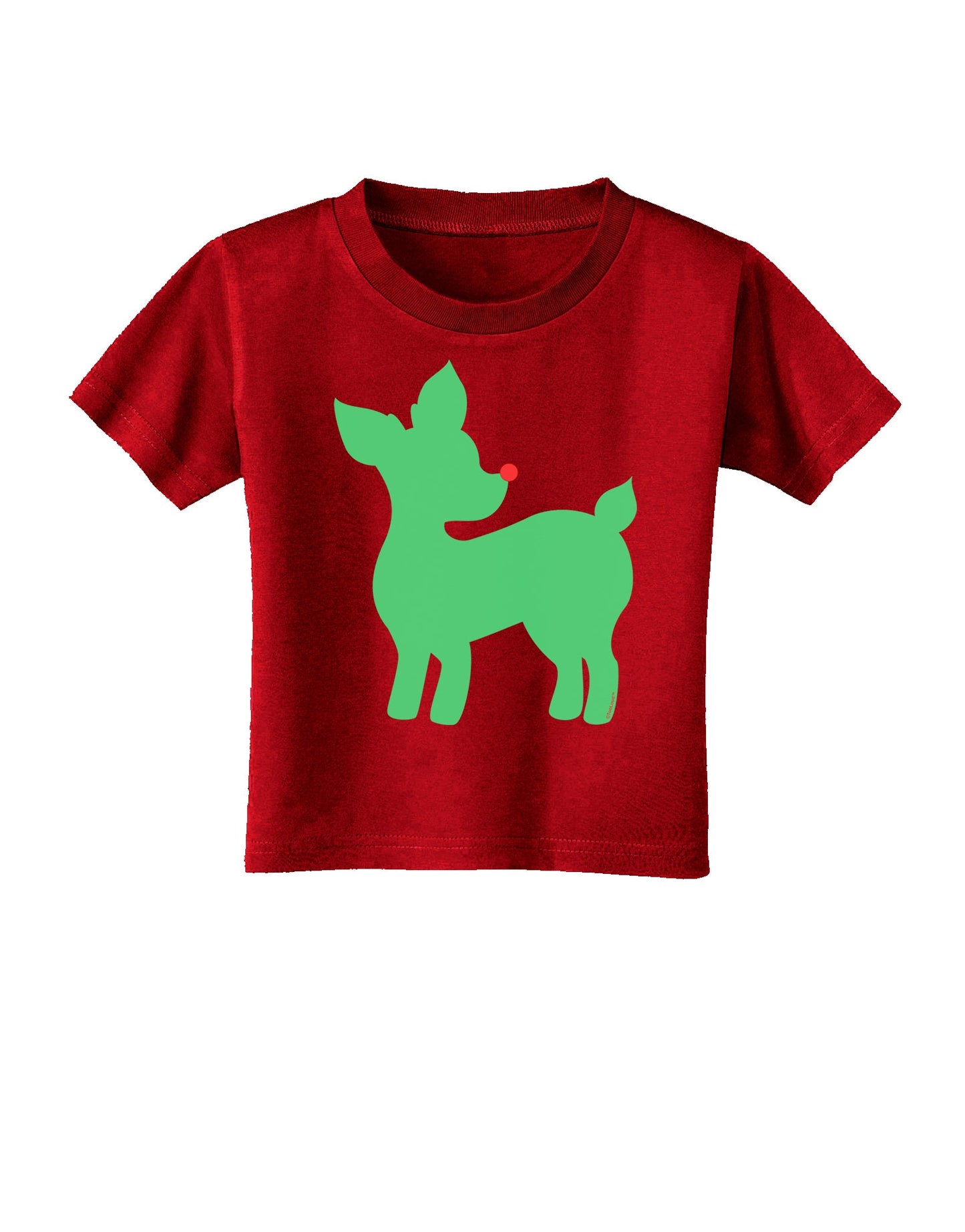 Cute Red and Green Rudolph - Christmas Toddler T-Shirt Dark by TooLoud-Toddler T-Shirt-TooLoud-Clover-Green-2T-Davson Sales
