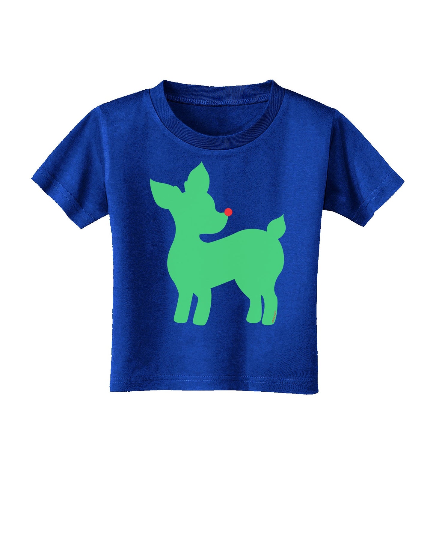 Cute Red and Green Rudolph - Christmas Toddler T-Shirt Dark by TooLoud-Toddler T-Shirt-TooLoud-Red-2T-Davson Sales