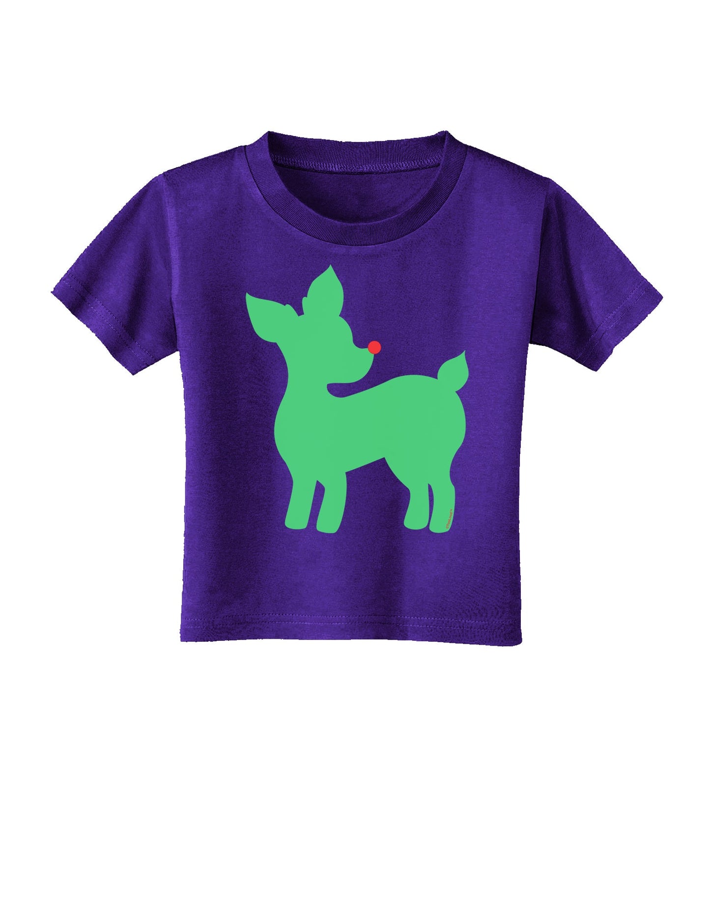 Cute Red and Green Rudolph - Christmas Toddler T-Shirt Dark by TooLoud-Toddler T-Shirt-TooLoud-Purple-2T-Davson Sales