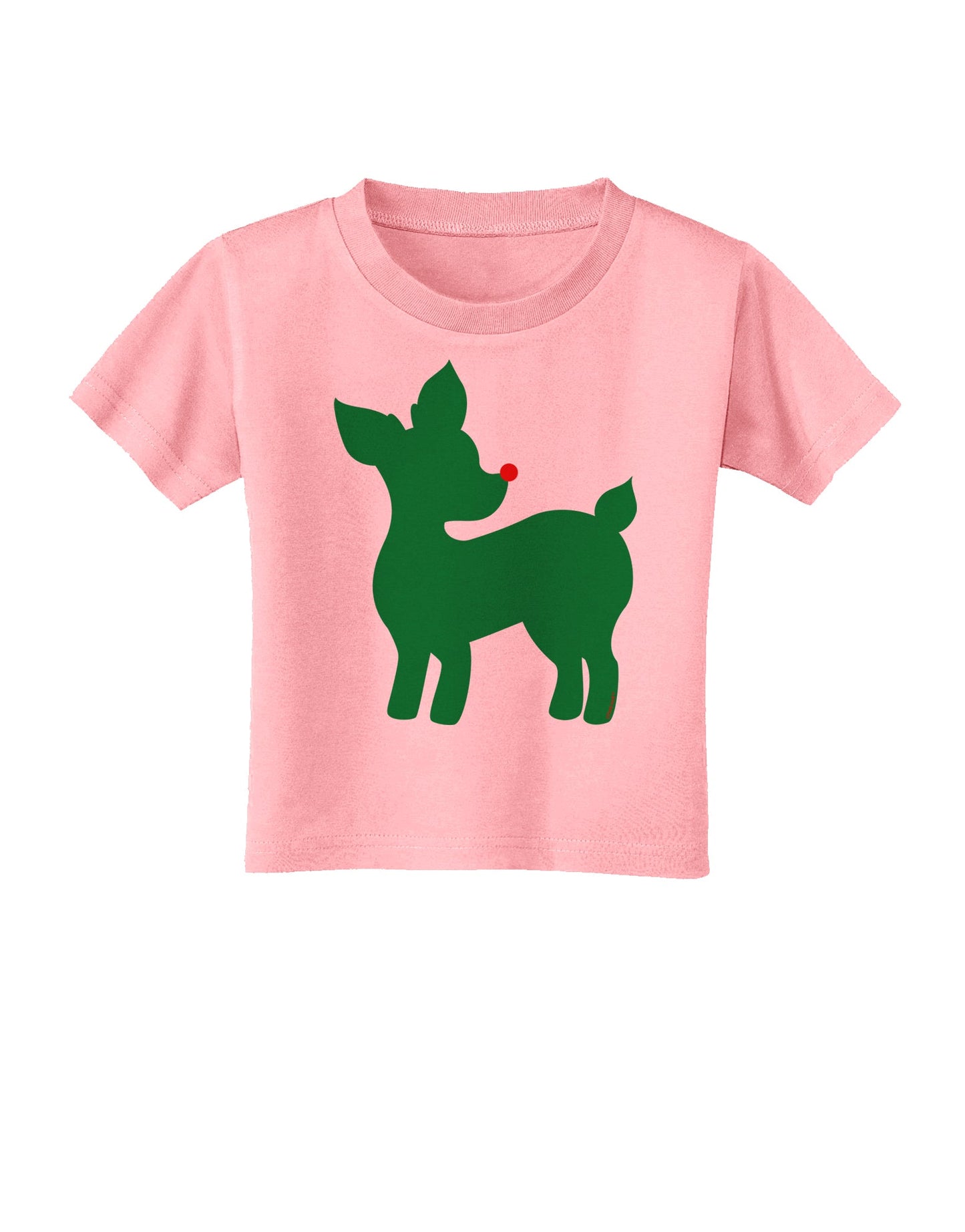 Cute Red and Green Rudolph - Christmas Toddler T-Shirt by TooLoud-Toddler T-Shirt-TooLoud-Candy-Pink-2T-Davson Sales