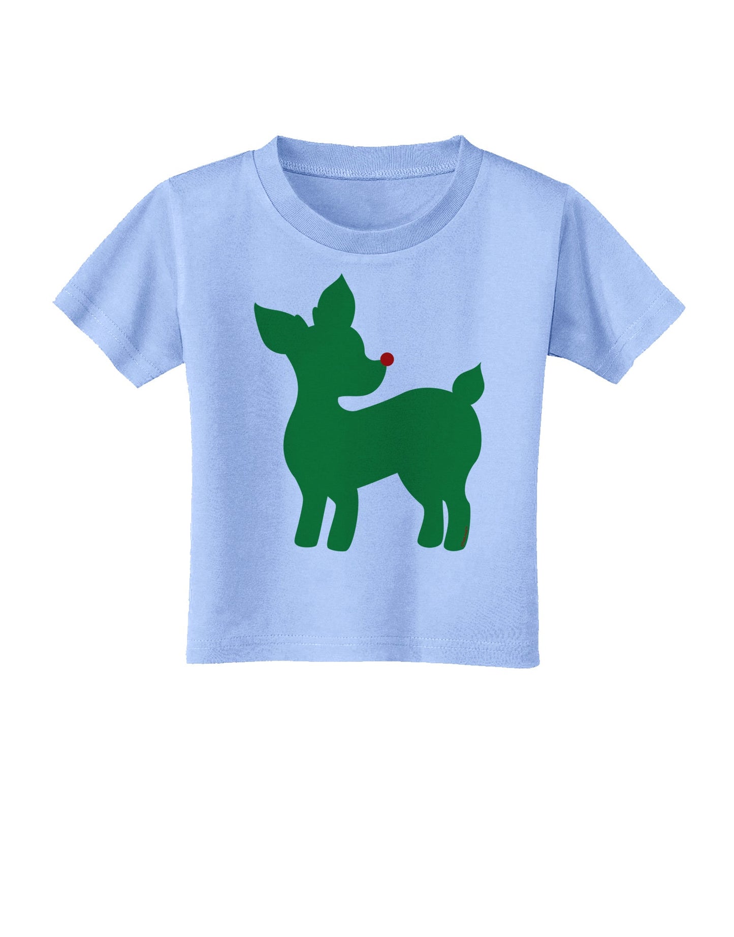 Cute Red and Green Rudolph - Christmas Toddler T-Shirt by TooLoud-Toddler T-Shirt-TooLoud-Aquatic-Blue-2T-Davson Sales