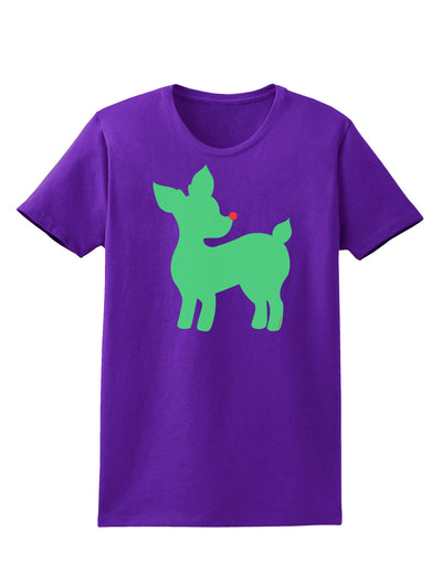Cute Red and Green Rudolph - Christmas Womens Dark T-Shirt by TooLoud-Womens T-Shirt-TooLoud-Purple-X-Small-Davson Sales