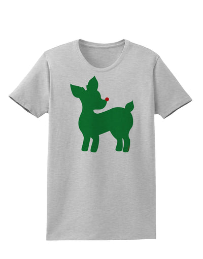 Cute Red and Green Rudolph - Christmas Womens T-Shirt by TooLoud-Womens T-Shirt-TooLoud-AshGray-X-Small-Davson Sales