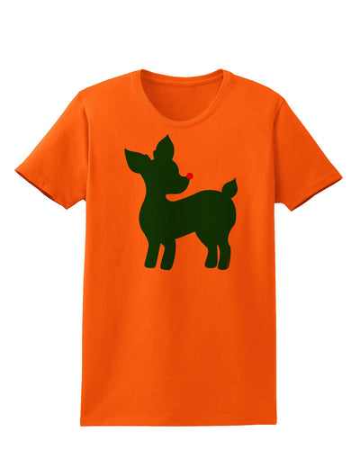 Cute Red and Green Rudolph - Christmas Womens T-Shirt by TooLoud-Womens T-Shirt-TooLoud-Orange-X-Small-Davson Sales