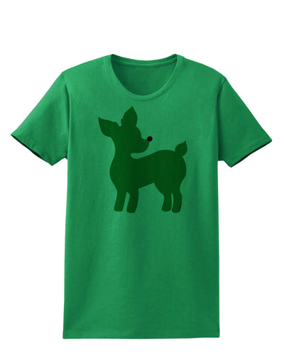 Cute Red and Green Rudolph - Christmas Womens T-Shirt by TooLoud-Womens T-Shirt-TooLoud-Kelly-Green-X-Small-Davson Sales