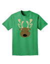 Cute Reindeer Face Christmas Adult Dark T-Shirt-Mens T-Shirt-TooLoud-Kelly-Green-Small-Davson Sales