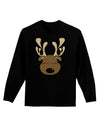 Cute Reindeer Face Christmas Adult Long Sleeve Dark T-Shirt-TooLoud-Black-Small-Davson Sales