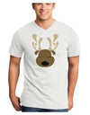 Cute Reindeer Face Christmas Adult V-Neck T-shirt-Mens V-Neck T-Shirt-TooLoud-White-Small-Davson Sales
