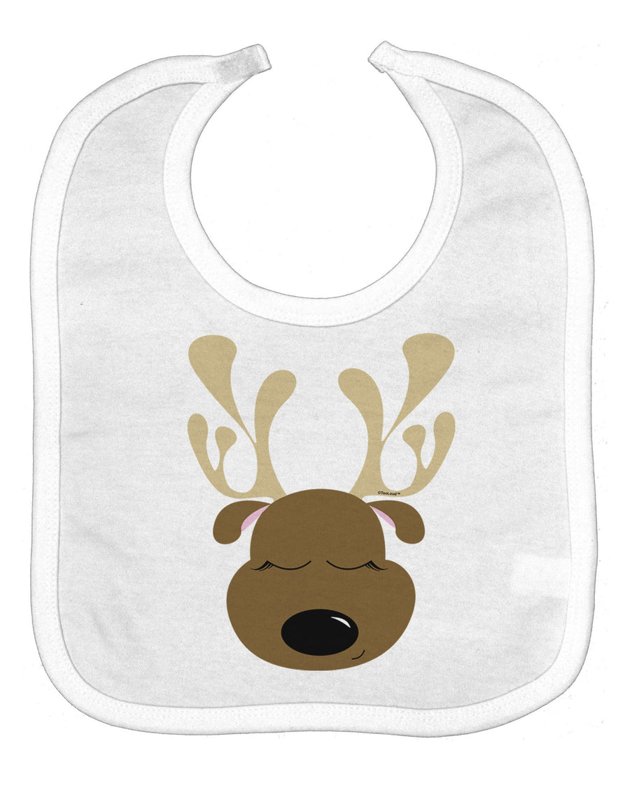 Cute Reindeer Face Christmas Baby Bib