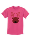 Cute Reindeer Face Christmas Childrens T-Shirt-Childrens T-Shirt-TooLoud-Sangria-X-Small-Davson Sales