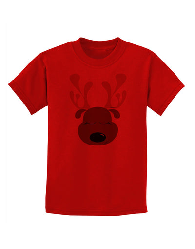 Cute Reindeer Face Christmas Childrens T-Shirt-Childrens T-Shirt-TooLoud-Red-X-Small-Davson Sales