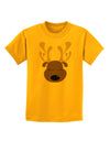 Cute Reindeer Face Christmas Childrens T-Shirt-Childrens T-Shirt-TooLoud-Gold-X-Small-Davson Sales