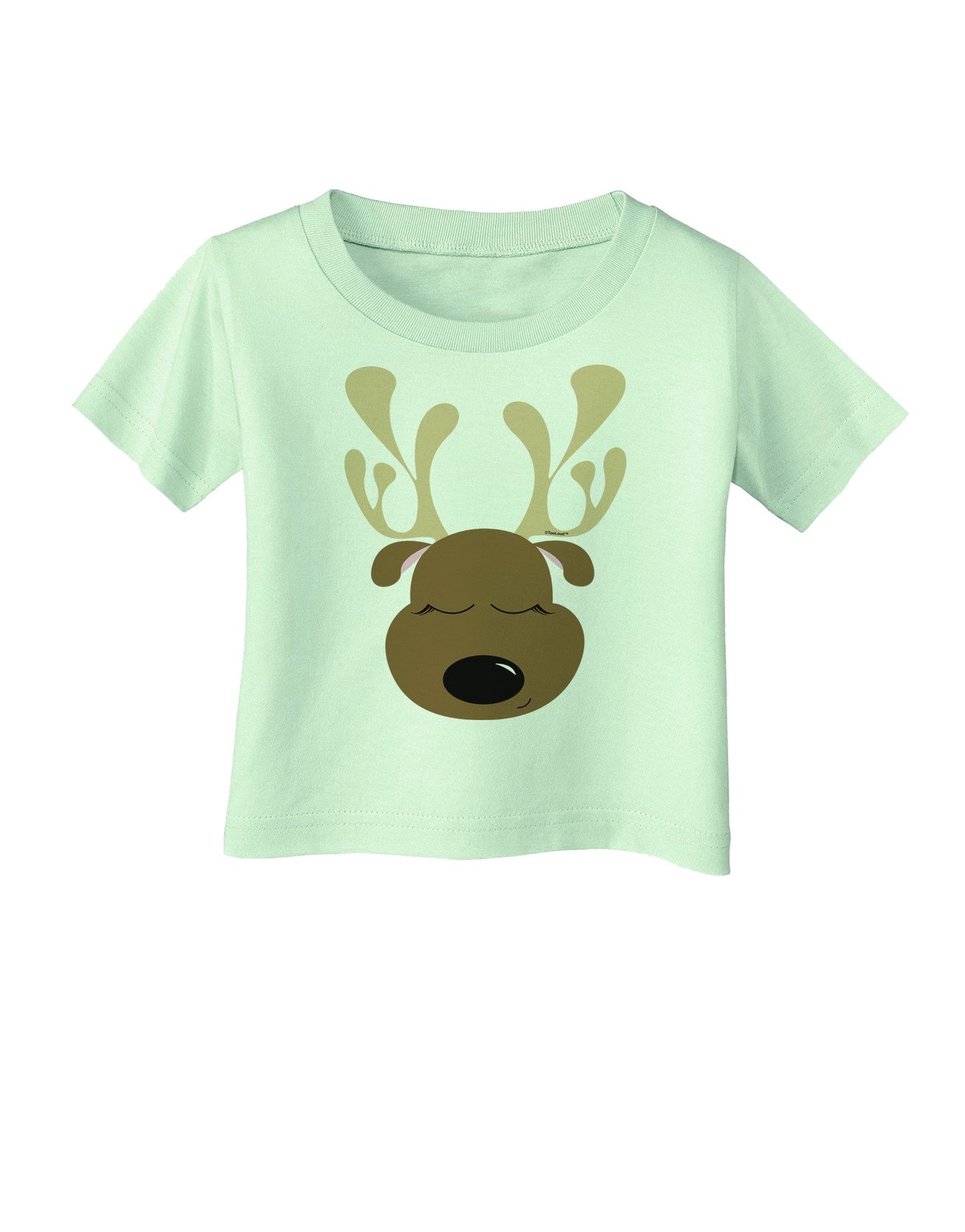 Cute Reindeer Face Christmas Infant T-Shirt-Infant T-Shirt-TooLoud-Light-Green-06-Months-Davson Sales