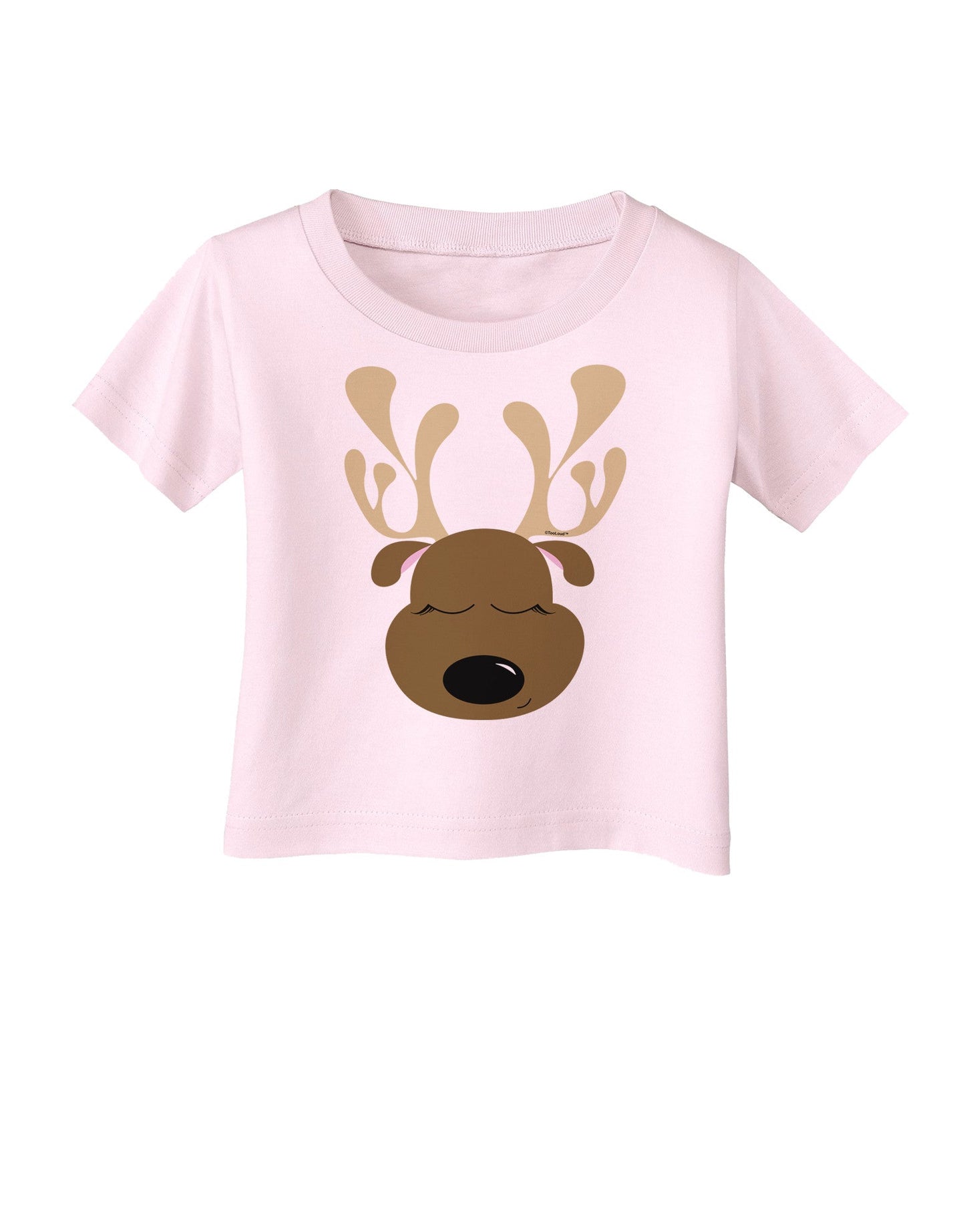 Cute Reindeer Face Christmas Infant T-Shirt-Infant T-Shirt-TooLoud-Light-Pink-06-Months-Davson Sales