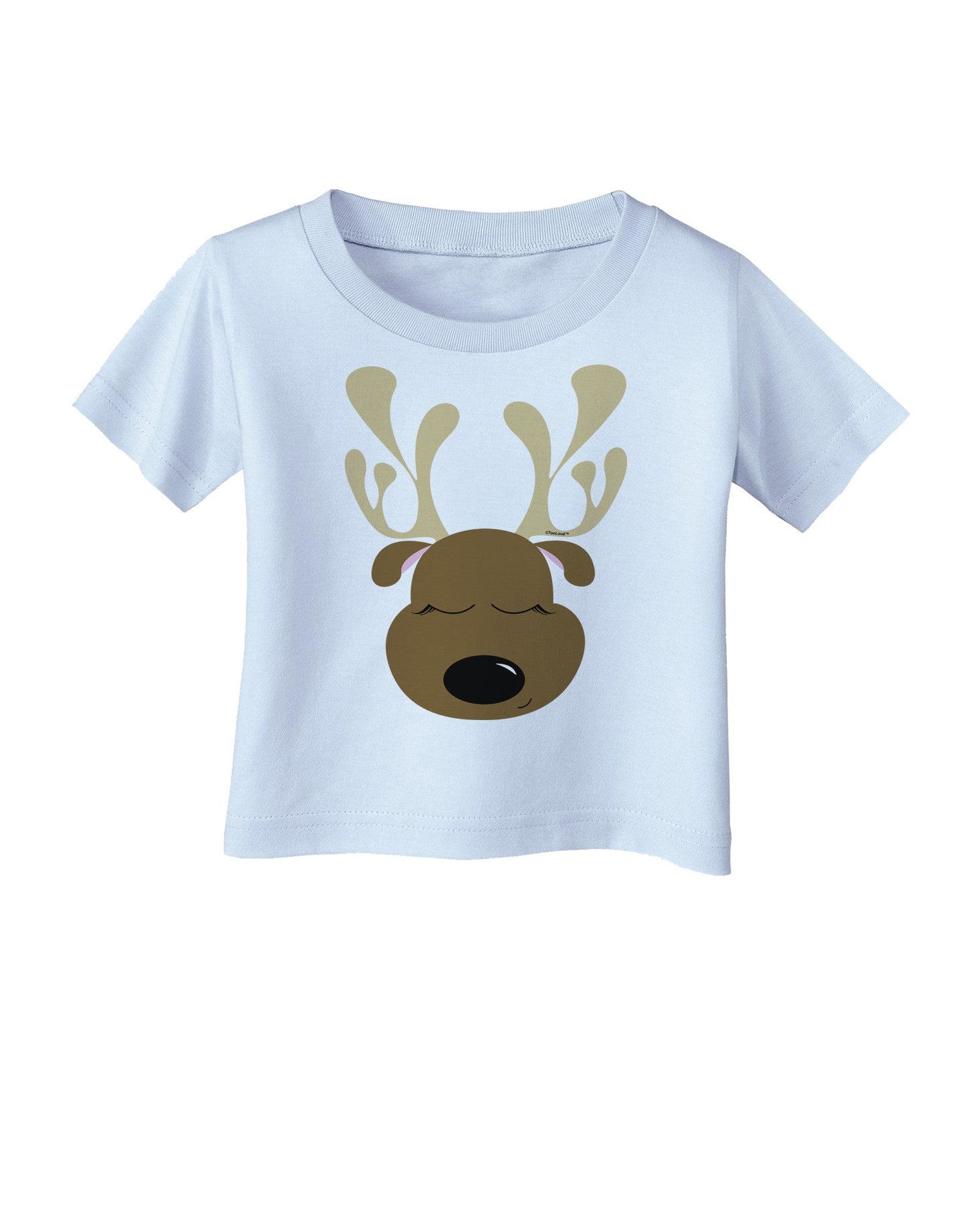Cute Reindeer Face Christmas Infant T-Shirt-Infant T-Shirt-TooLoud-Light-Blue-06-Months-Davson Sales