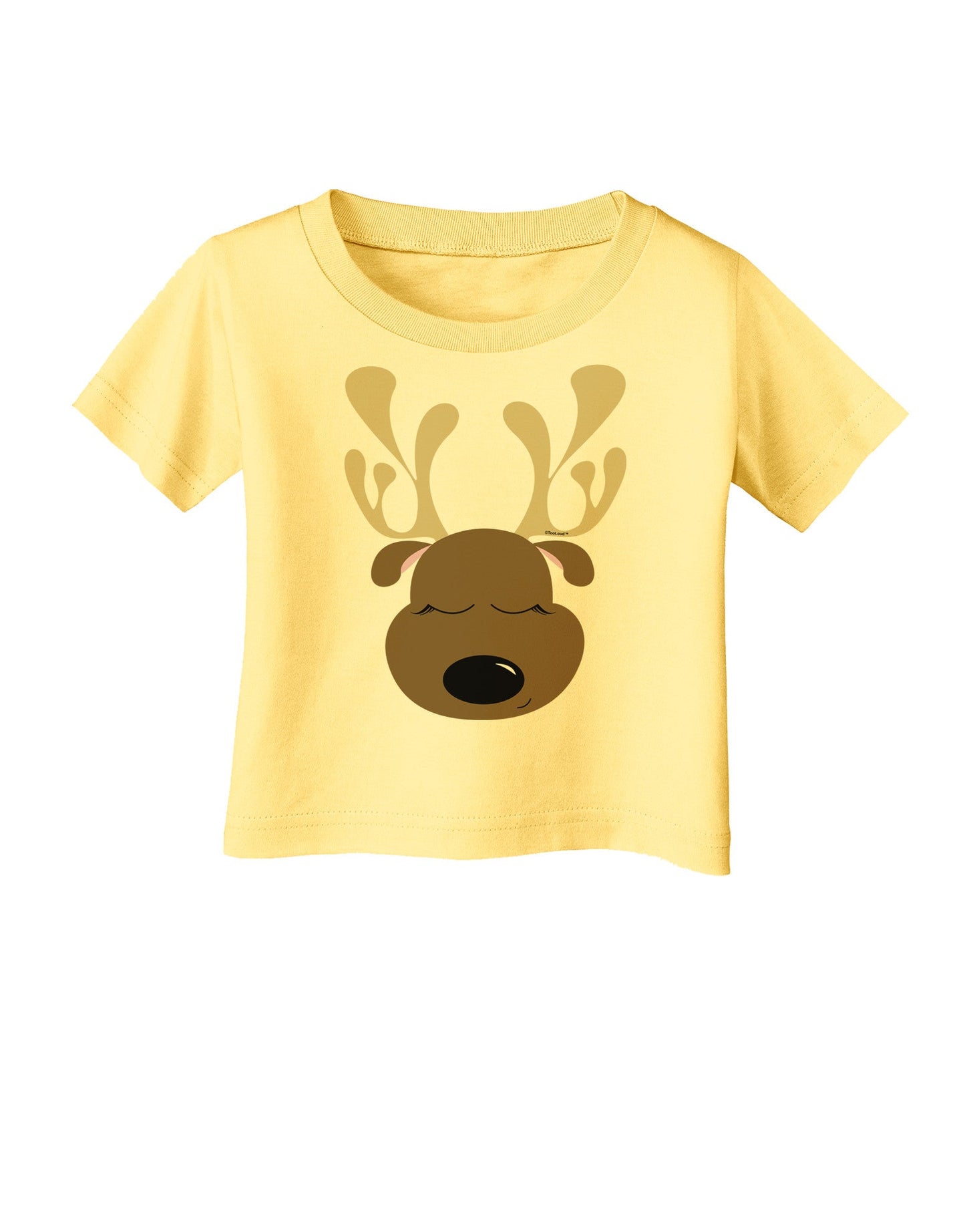 Cute Reindeer Face Christmas Infant T-Shirt-Infant T-Shirt-TooLoud-Daffodil-Yellow-06-Months-Davson Sales