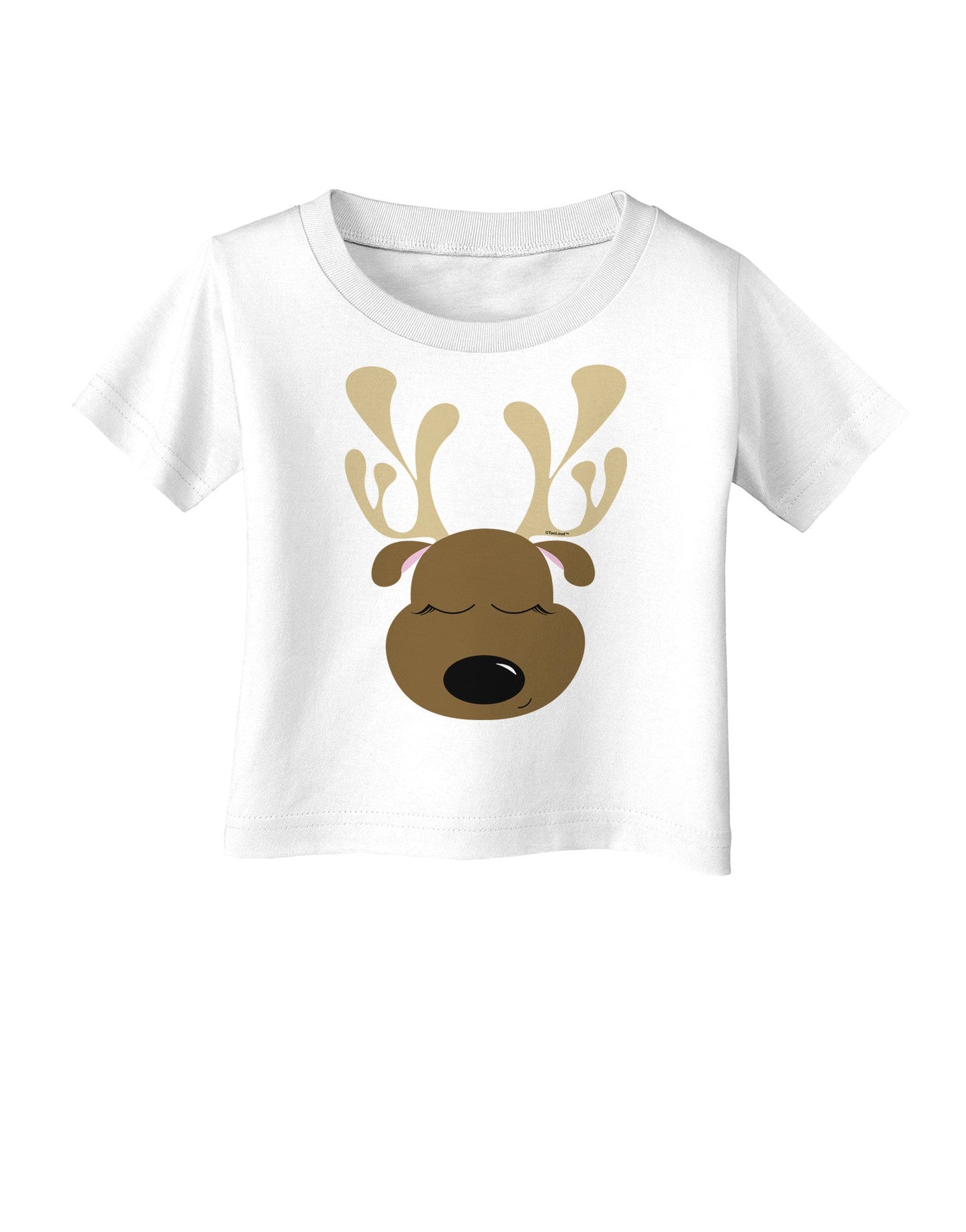 Cute Reindeer Face Christmas Infant T-Shirt-Infant T-Shirt-TooLoud-White-06-Months-Davson Sales