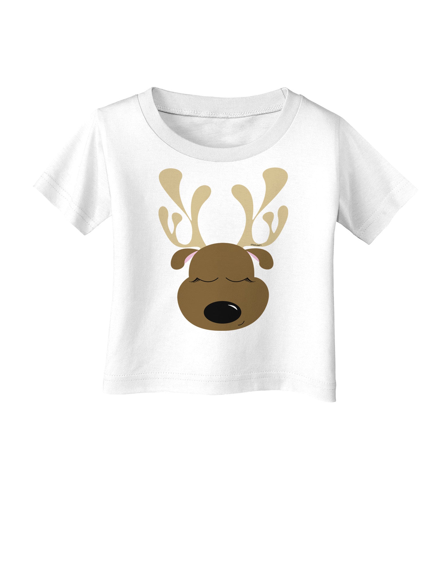 Cute Reindeer Face Christmas Infant T-Shirt-Infant T-Shirt-TooLoud-White-06-Months-Davson Sales