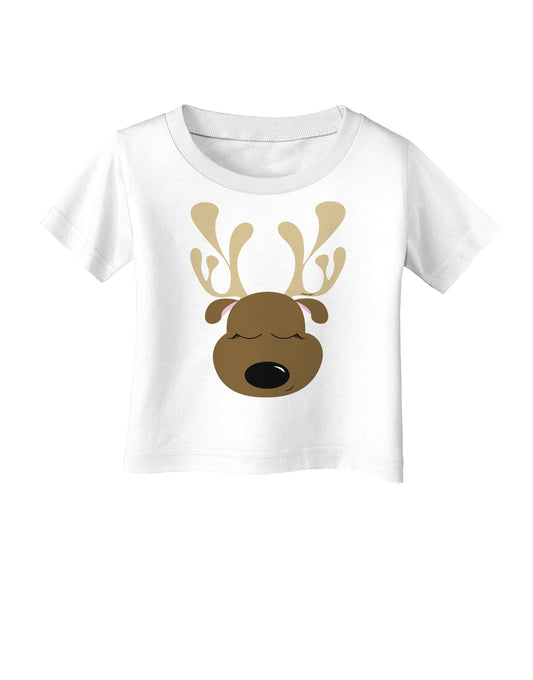 Cute Reindeer Face Christmas Infant T-Shirt-Infant T-Shirt-TooLoud-White-06-Months-Davson Sales