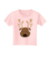 Cute Reindeer Face Christmas Toddler T-Shirt-Toddler T-Shirt-TooLoud-Light-Pink-2T-Davson Sales