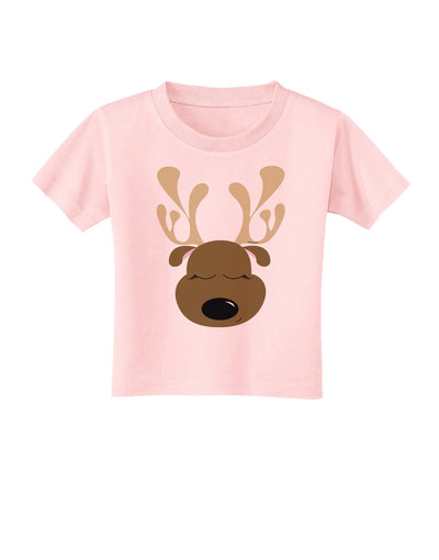 Cute Reindeer Face Christmas Toddler T-Shirt-Toddler T-Shirt-TooLoud-Light-Pink-2T-Davson Sales